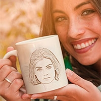 Photo effect - Beautiful woman with a cup