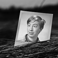 Photo effect - Black and white grass