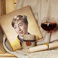 Photo effect - Glass of the good wine