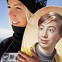 Photo effect - Image on the board of beautiful girl
