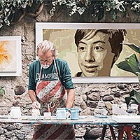Photo effect - Painter and his art