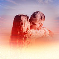 Photo effect - Sunset on the seaside