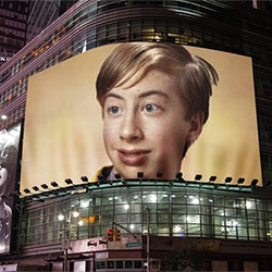 Photo effect - Advertisement on the buildings corner