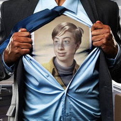 Photo effect - Business icon on the chest