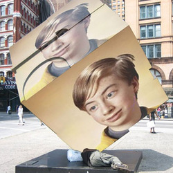 Photo effect - Cube in the center of the square