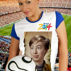 Photo effect - Cute girl. Football fan