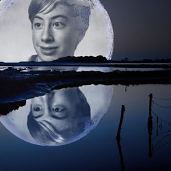 Photo effect - Huge moon on the horizon