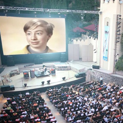 Photo effect - On the huge screen outdoor 