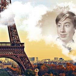 Photo effect - Postcard. Greetings from Paris
