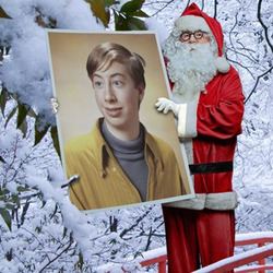 Photo effect - Santa wades through forest