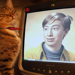 Photo effect - With a smug cat