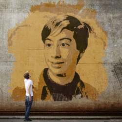 Photo effect - Someone looking at the wall