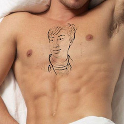 Photo effect - Tattoo on the man's chest