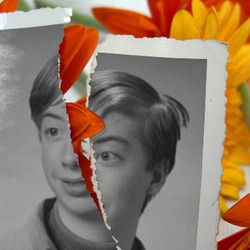 Photo effect - Torn black and white photo