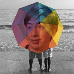 Photo effect - Varicolored umbrella for a couple