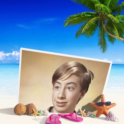 Photo effect - Vacation under the palm tree