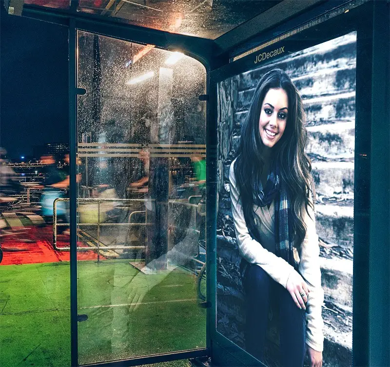 Photo effect - Advertisement on the bus stop