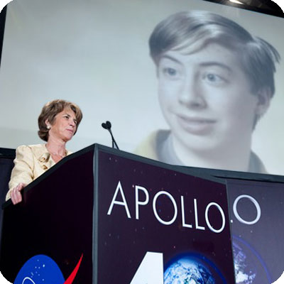 Photo effect - Reporting about space program Apollo