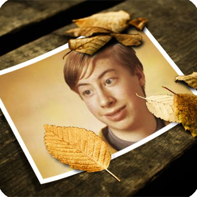 Photo effect - Autumnal leaves on the table