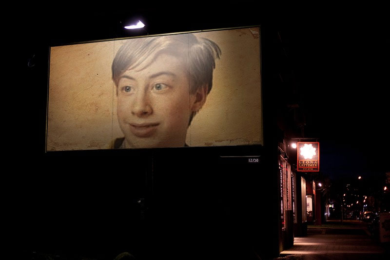 Photo effect - Billboard in the darkness