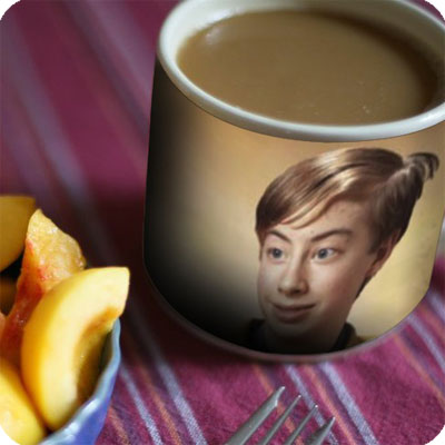 Photo effect - A cup of coffee with milk