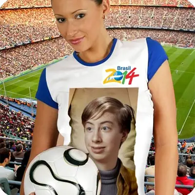 Photo effect - Cute girl. Football fan