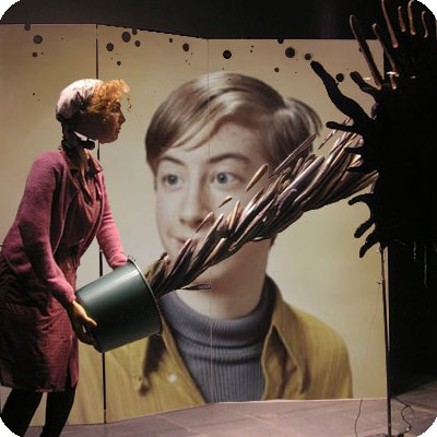 Photo effect - Behind the dirty showcase 