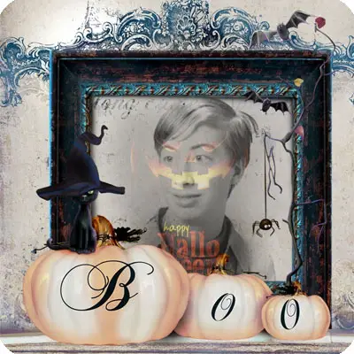 Photo effect - Halloween kitty says boo