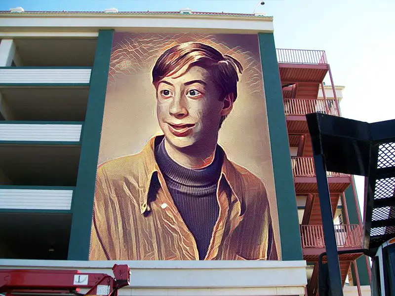 Photo effect - Huge billboard on the wall