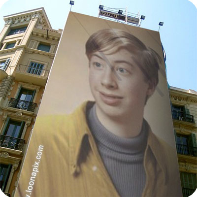 Photo effect - Vertical huge ad on the house