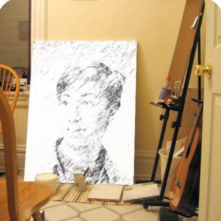 Photo effect - Unfinished work in the painter's nook