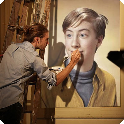 Photo effect - Painter doing his art
