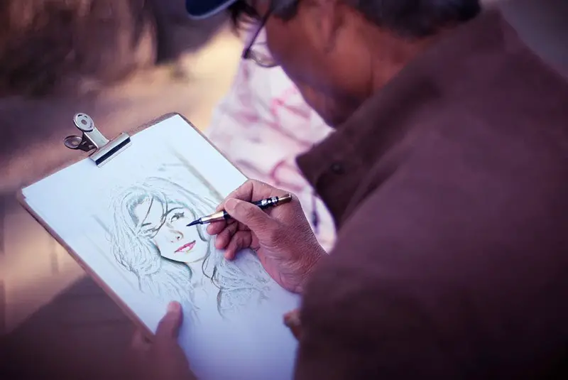 Photo effect - Painter making a sketch
