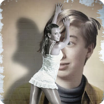 Photo effect - Passionate tigress  near the wall