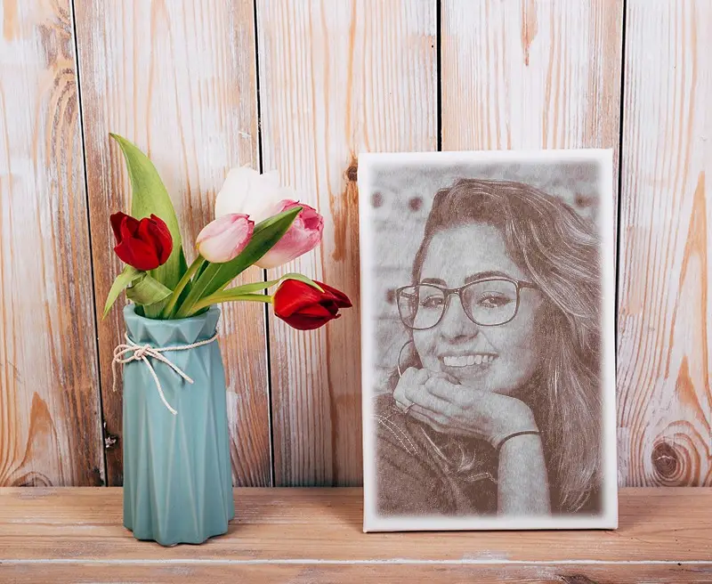 Photo effect - Portrait of you with Spring tulips