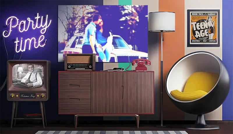 Photo effect - Retro style living room