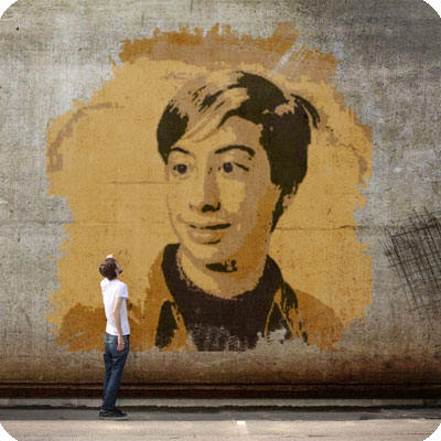 Photo effect - Someone looking at the wall
