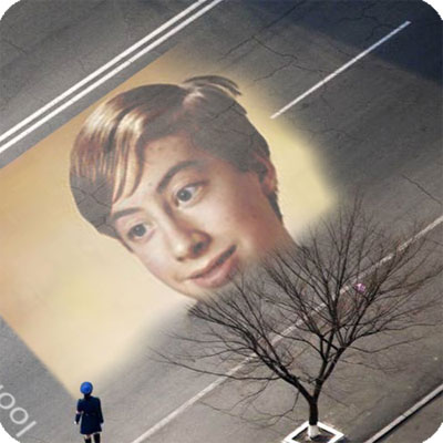 Photo effect - Big picture on a wide avenue