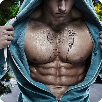 Photo effect - Tattoo on the excellent relief