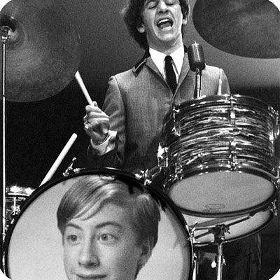 Photo effect - The Beatles. Ringo Starr on drums